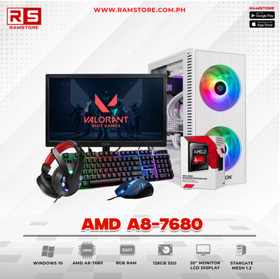 PCZ Desktop Computer Brandnew AMD A8-7680 & MATX White