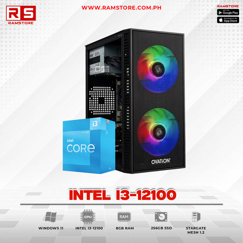 PCZ System Unit Intel I3-12100 & MATX Black