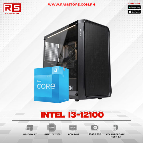 PCZ System Unit Intel I3-12100 & ATX Hypergate