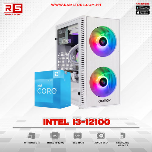 PCZ System Unit Intel I3-12100 & MATX White