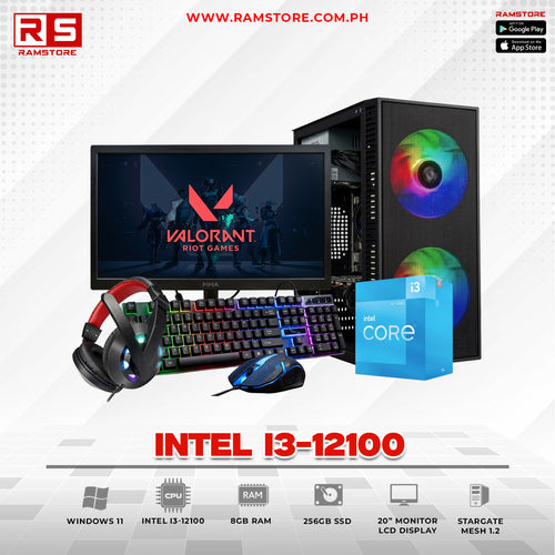 PCZ Desktop Computer Brandnew Intel I3-12100 & MATX Black