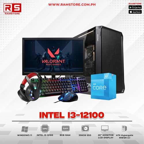 PCZ Desktop Computer Brandnew Intel I3-12100 & ATX Hypergate