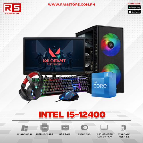 PCZ Desktop Computer Brandnew Intel I5-12400 & MATX Black