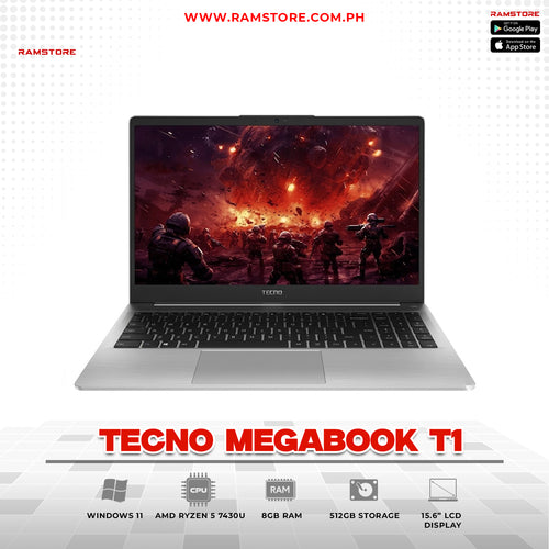LPR Laptop TECNO Megabook K15S - AMD Ryzen 5 7430U 8GB 512GB SSD