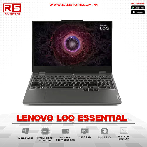 LPR Laptop Lenovo LOQ Essential 15.6" FHD 144Hz, i5-13450HX, 16GB, 512GB SSD, RTX 5050 8GB