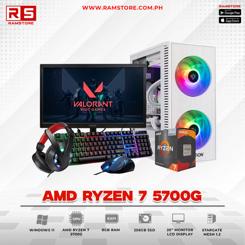 PCZ Desktop Computer Brandnew AMD Ryzen 7 5700G & MATX White