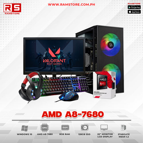 PCZ Desktop Computer Brandnew AMD A8-7680 & MATX Black
