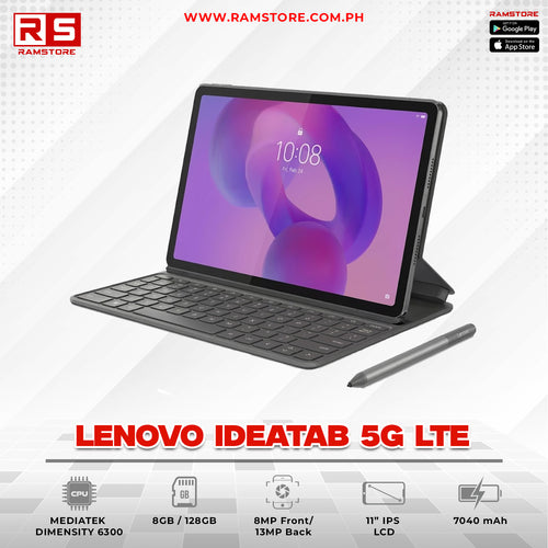 LPR Convertible Lenovo Ideatab 5G LTE - MediaTek Dimensity 6300 8GB 128GB (Luna Grey / w/ Folio Keyboard & Pen)