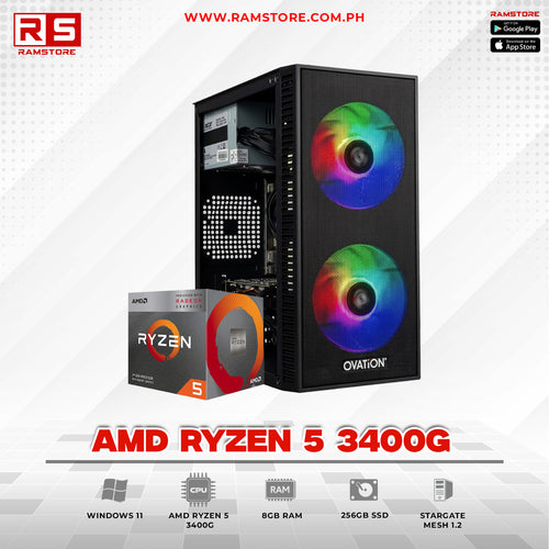 PCZ System Unit AMD Ryzen 5 3400G & MATX Black