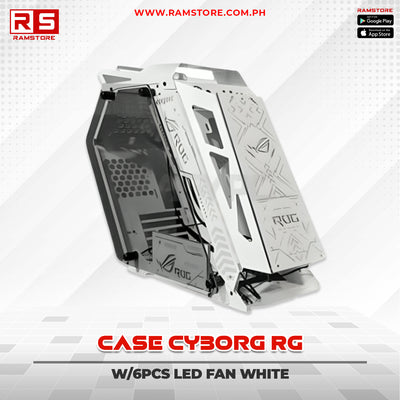 PCZ Case Cyborg RG W/6Pcs LED FAN White