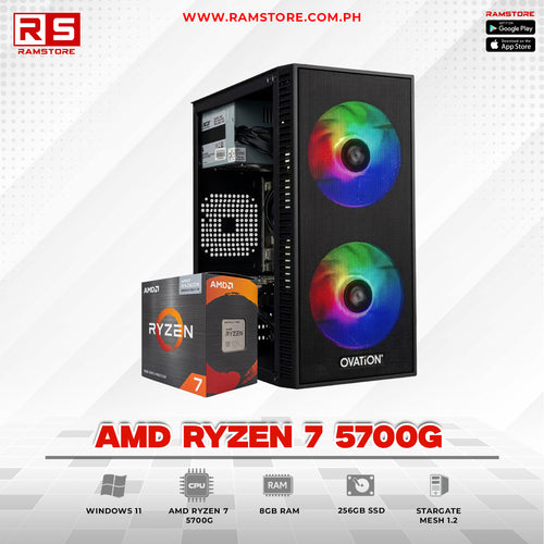 PCZ System Unit AMD Ryzen 7 5700G & MATX Black