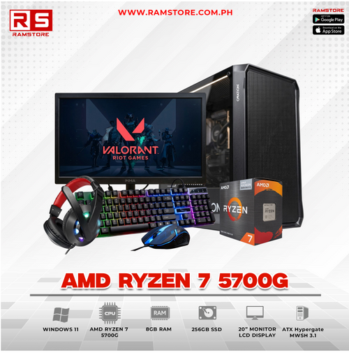 PCZ Desktop Computer Brandnew AMD Ryzen 7 5700G & ATX Hypergate